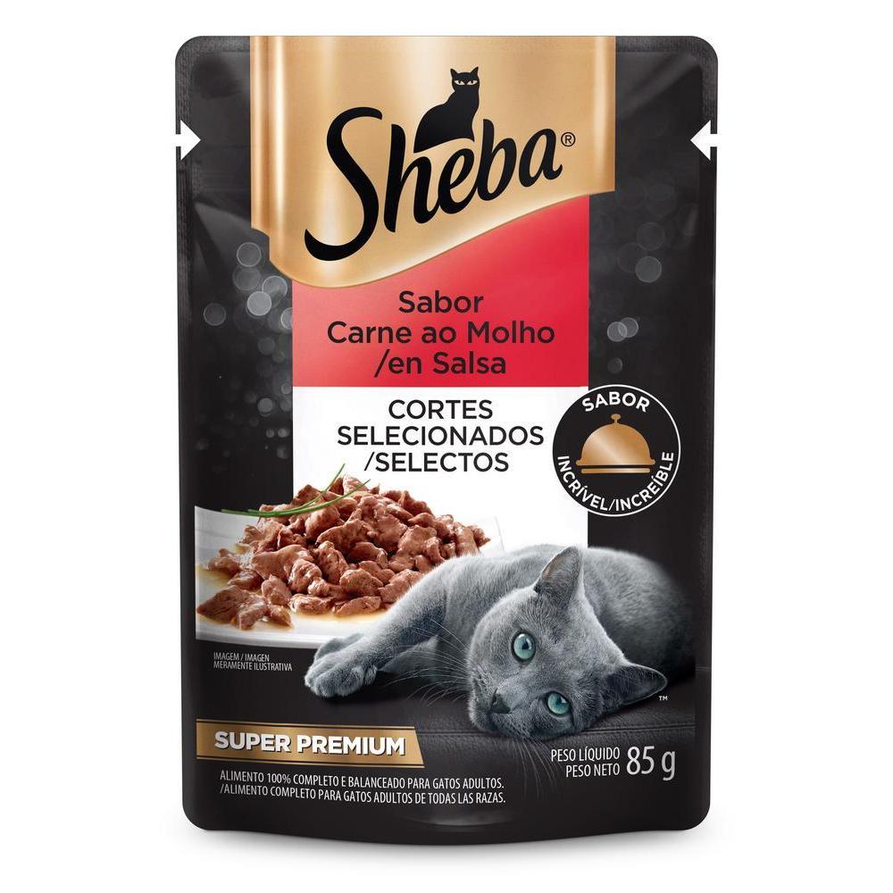 Ração Úmida Sheba Sachê para Gatos Adultos Sabor Carne ao Molho 85g