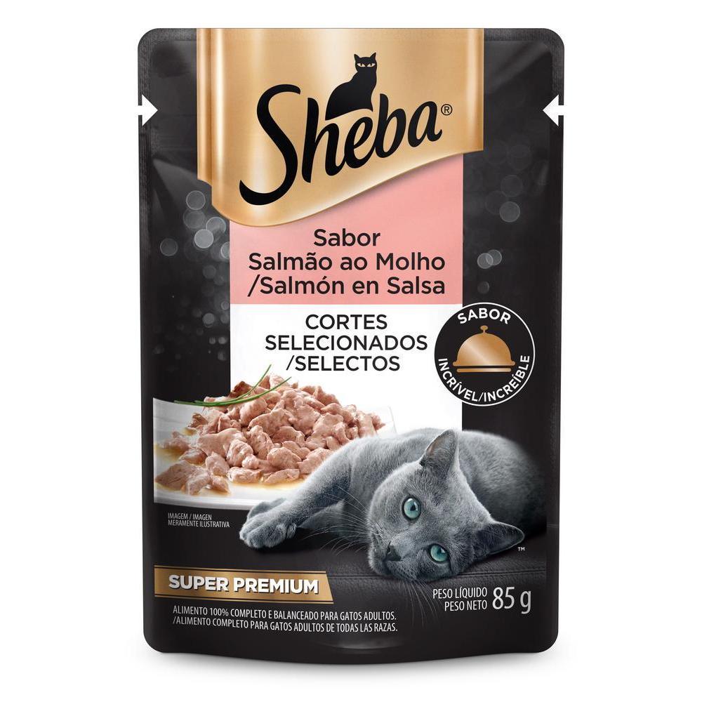 Ração Úmida Sheba Sachê para Gatos Adultos Sabor Salmão ao Molho 85g