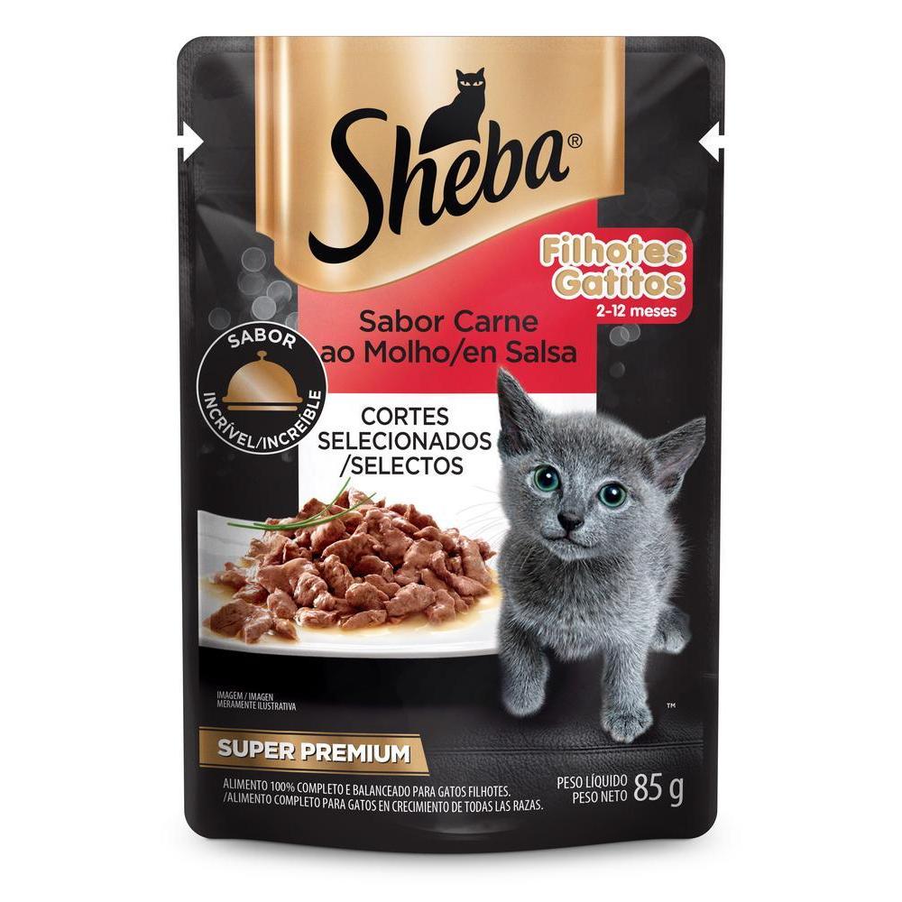 Ração Umida Sheba Carne com Molho Filhotes para Gatos 85 g