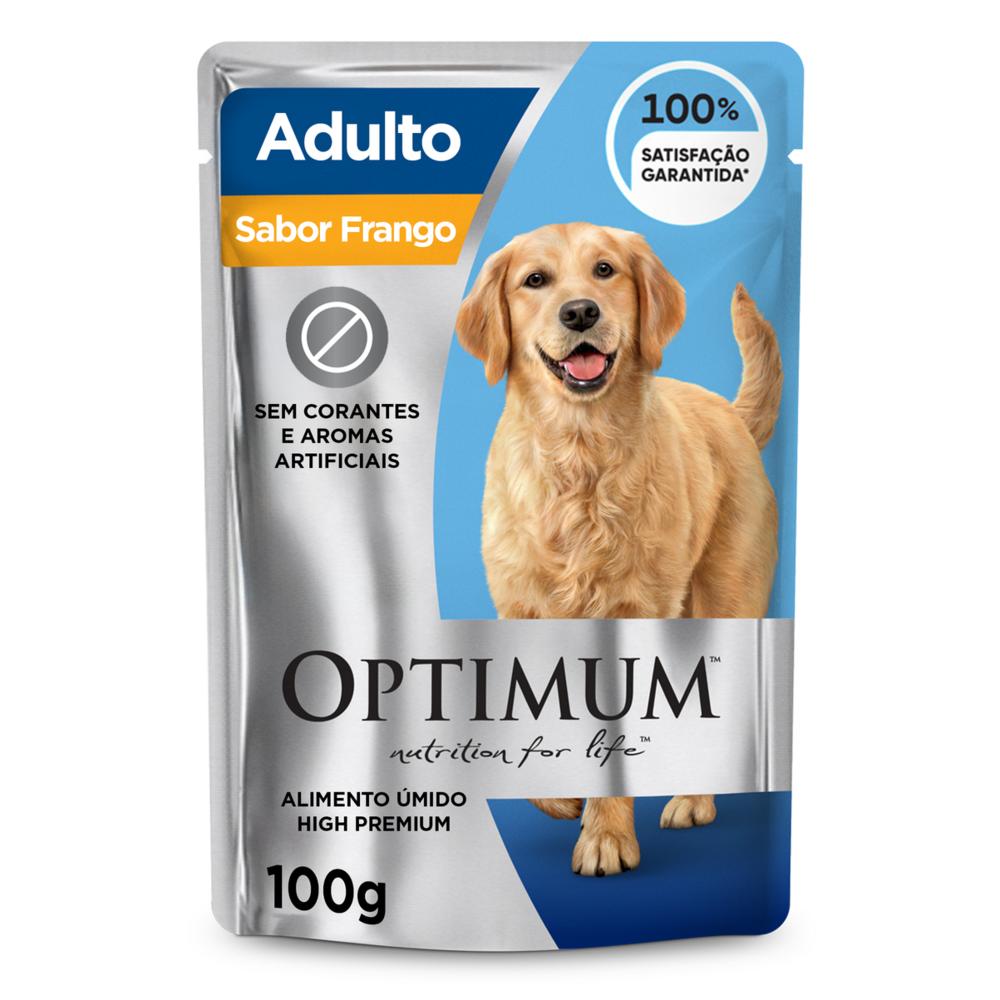 Ração Úmida Optimum Sachê para Cães Adultos Frango 100 g