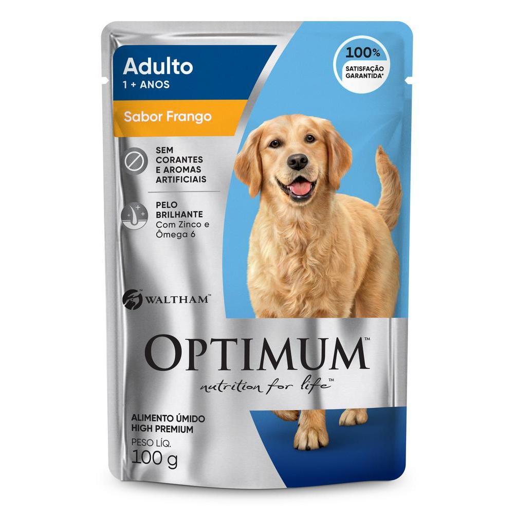 Ração Úmida Optimum Sachê para Cães Adultos Frango 100 g