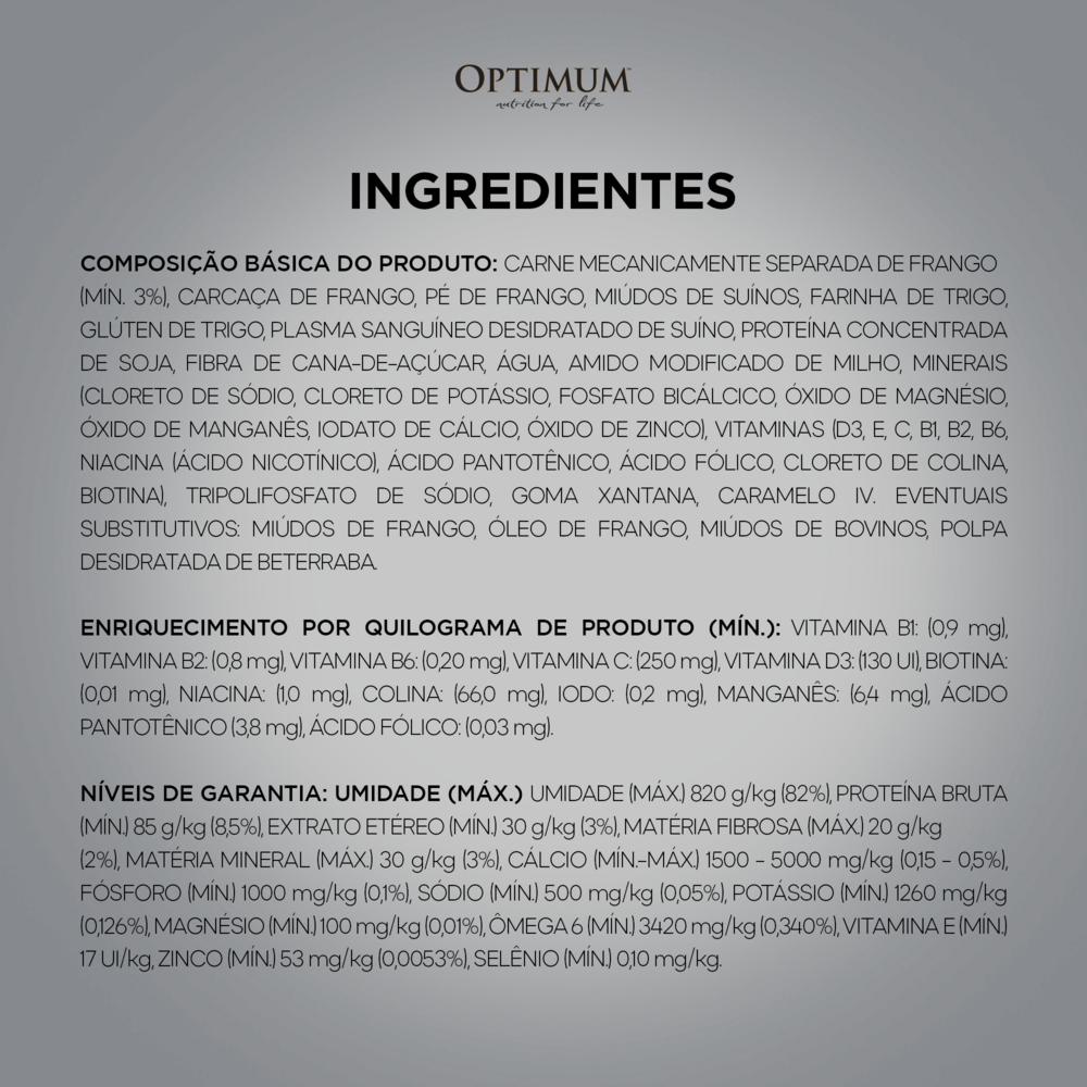 Ração Úmida Optimum Sachê para Cães Adultos Frango 100 g
