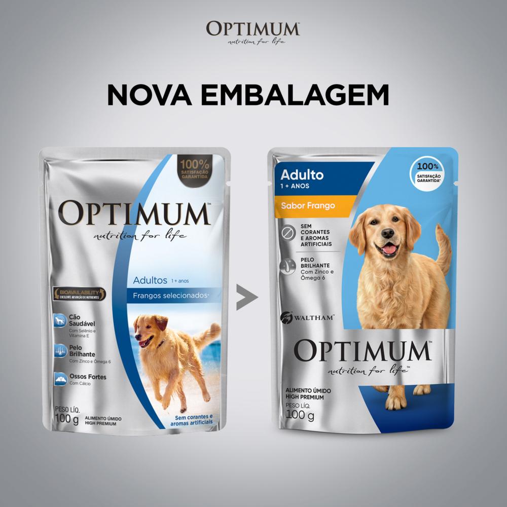 Ração Úmida Optimum Sachê para Cães Adultos Frango 100 g