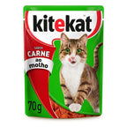 Ração Úmida Kitekat Sachê Carne ao Molho para Gatos Adultos 70 g
