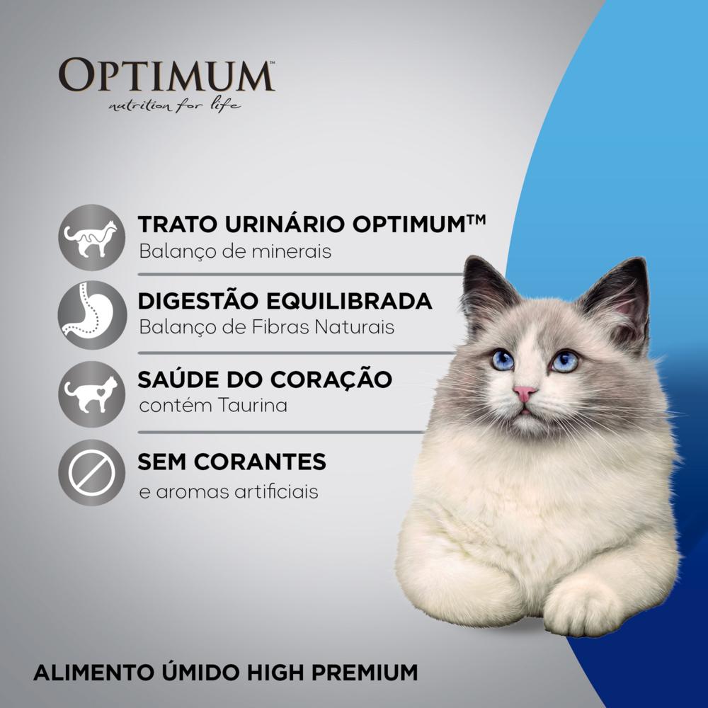 Ração Úmida Optimum Sachê para Gatos Adultos Castrados Frango 85 g