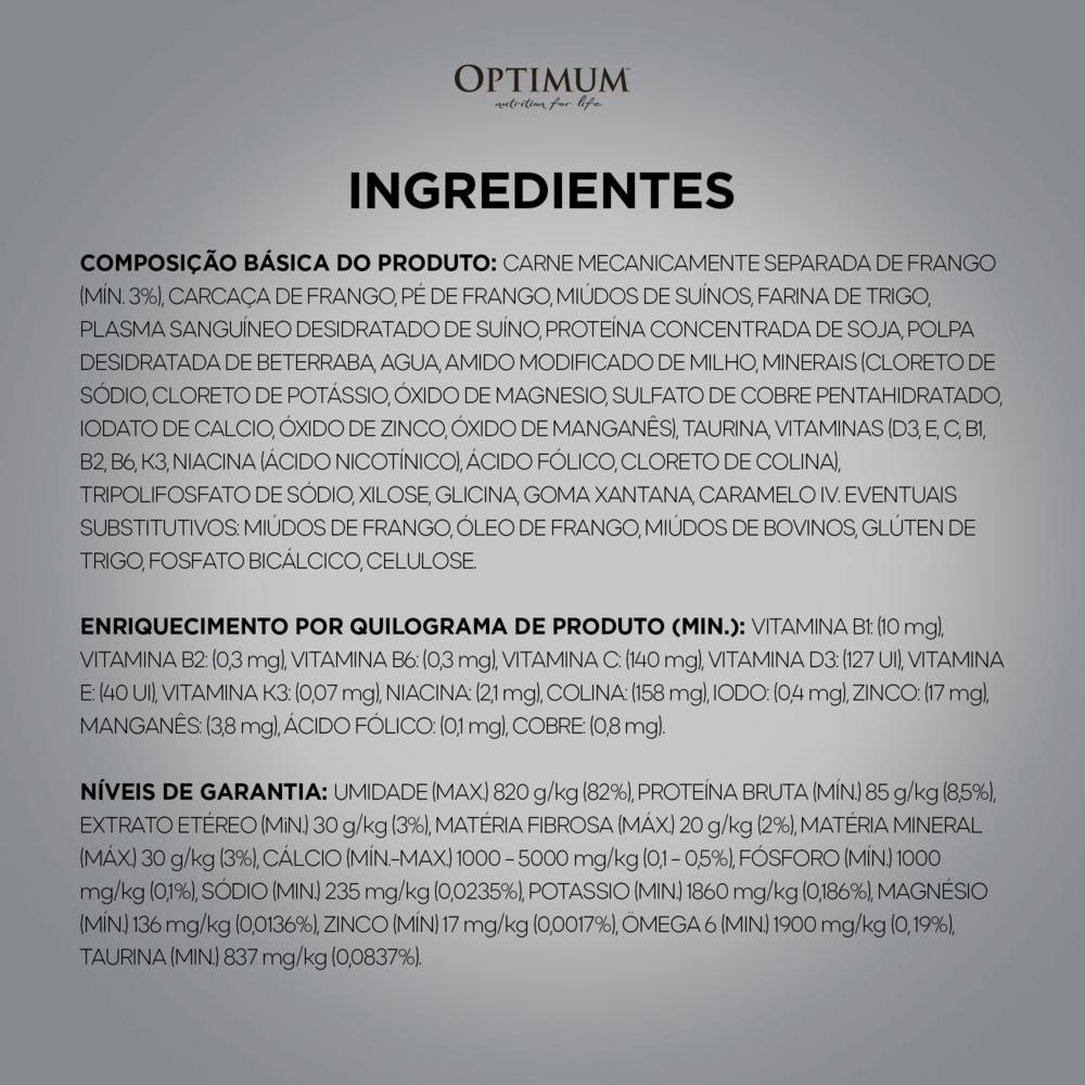 Ração Úmida Optimum Sachê para Gatos Adultos Castrados Frango 85 g