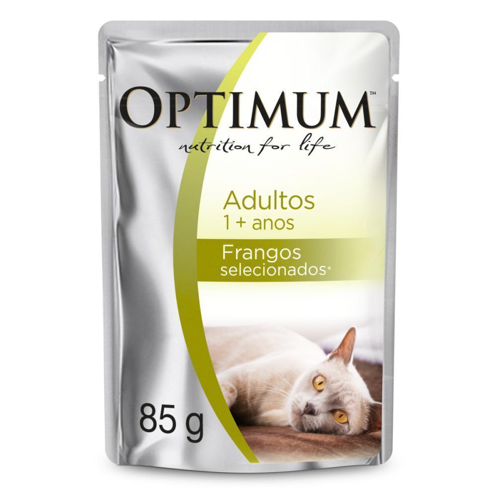 Ração Úmida Optimum Sachê para Gatos Adultos Frango 10un