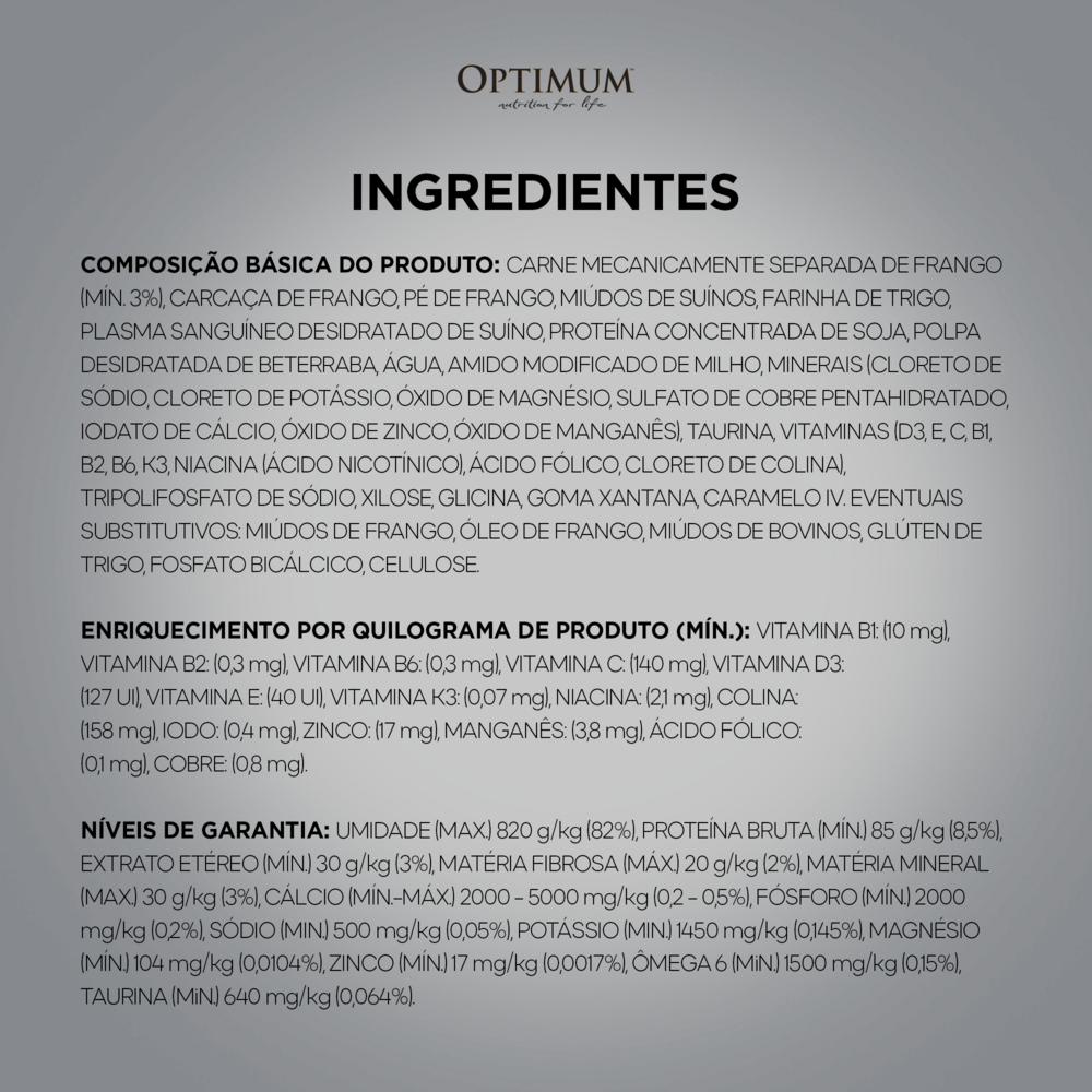 Ração Úmida Optimum Sachê para Gatos Adultos Frango 85 g