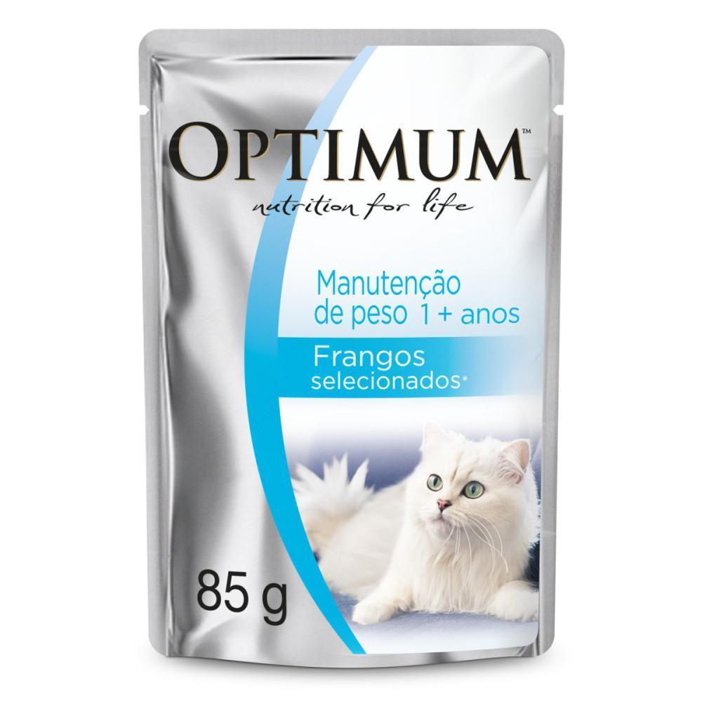 Ração Úmida Optimum Sachê para Gatos Adultos Manutenção de Peso Frango 15un