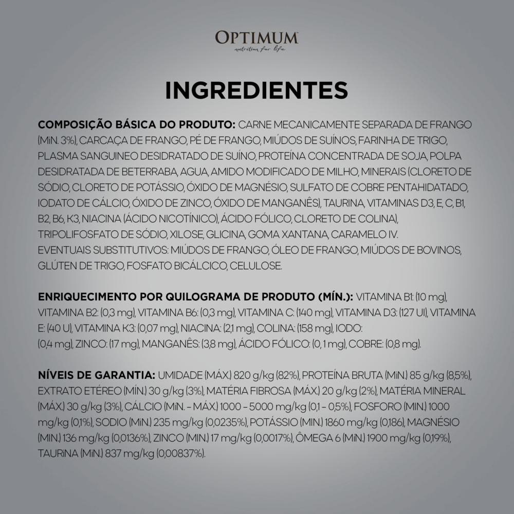 Ração Úmida Optimum Sachê para Gatos Adultos Manutenção de Peso Frango 85 g