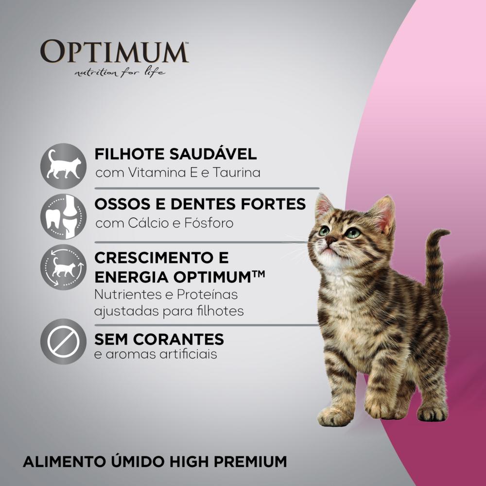 Ração Úmida Optimum Sachê para Gatos Filhotes Frango 85 g