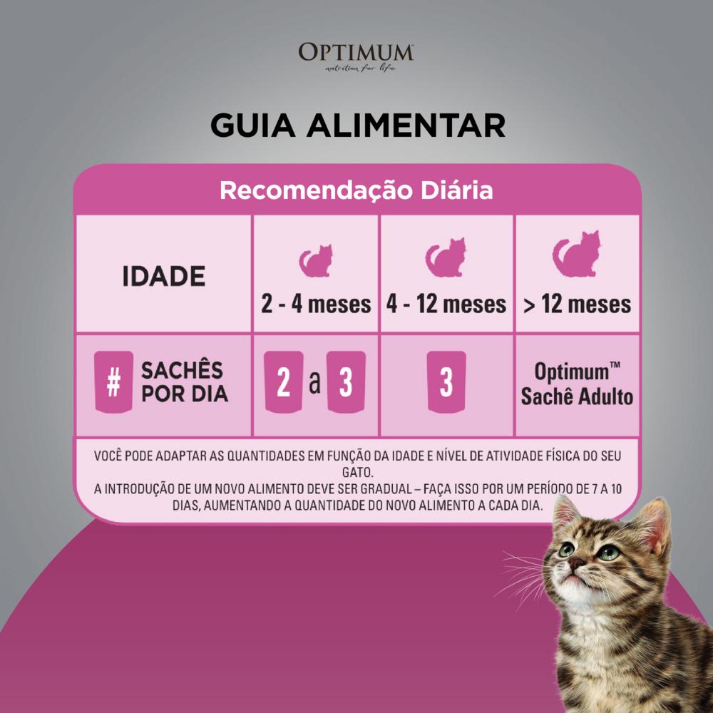 Ração Úmida Optimum Sachê para Gatos Filhotes Frango 85 g