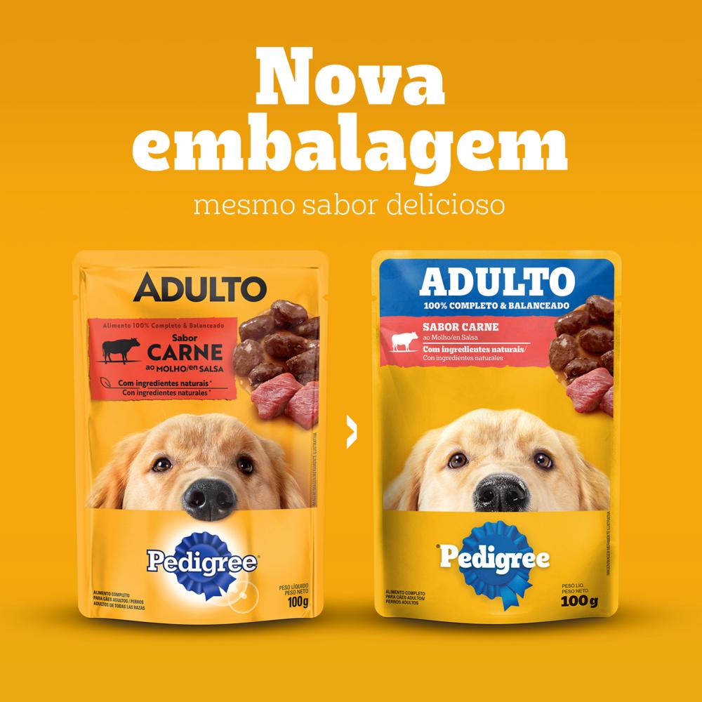 Ração Úmida Pedigree Sachê Carne ao Molho para Cães Adultos 100 g