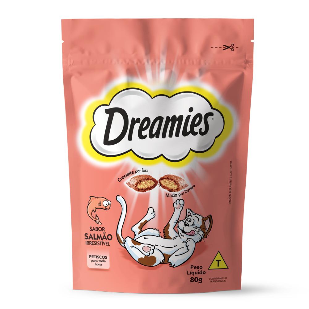 Petisco Dreamies Salmão Para Gatos Adultos 80 g