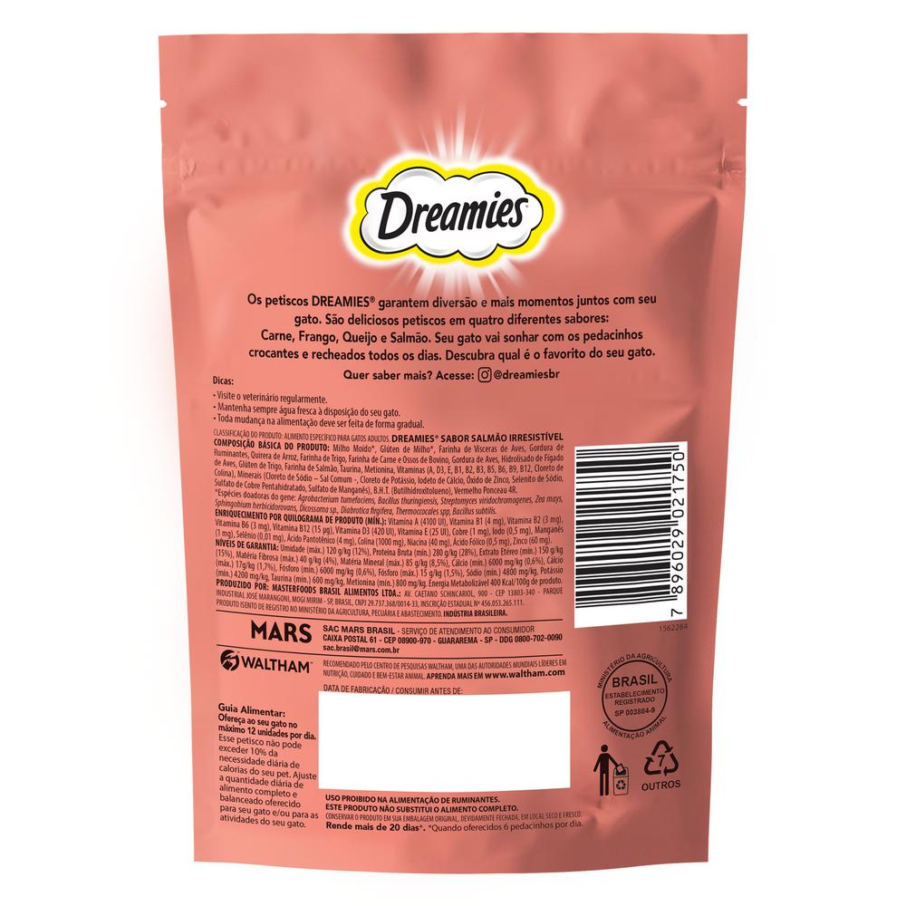 Petisco Dreamies Salmão Para Gatos Adultos 80 g