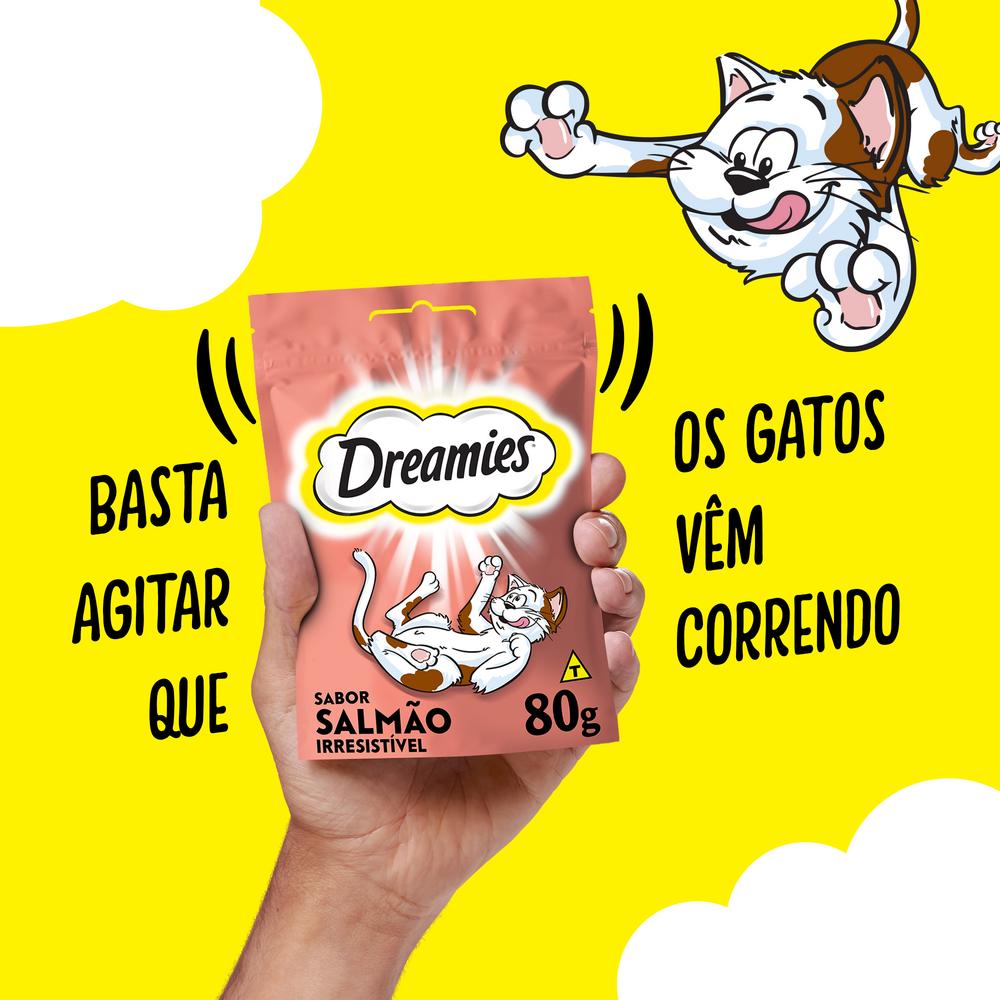 Petisco Dreamies Salmão Para Gatos Adultos 80 g