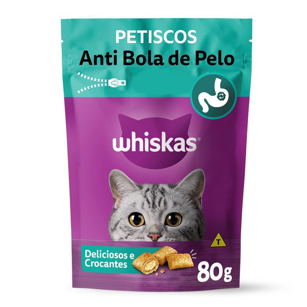 Petisco Whiskas Anti Bola de Pelo Para Gatos Adultos 80 g