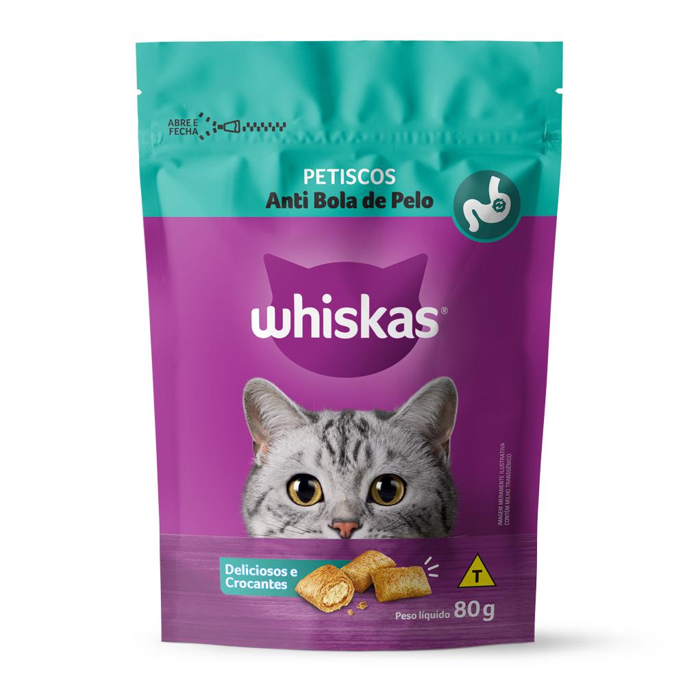 Petisco Whiskas Anti Bola de Pelo Para Gatos Adultos 80 g