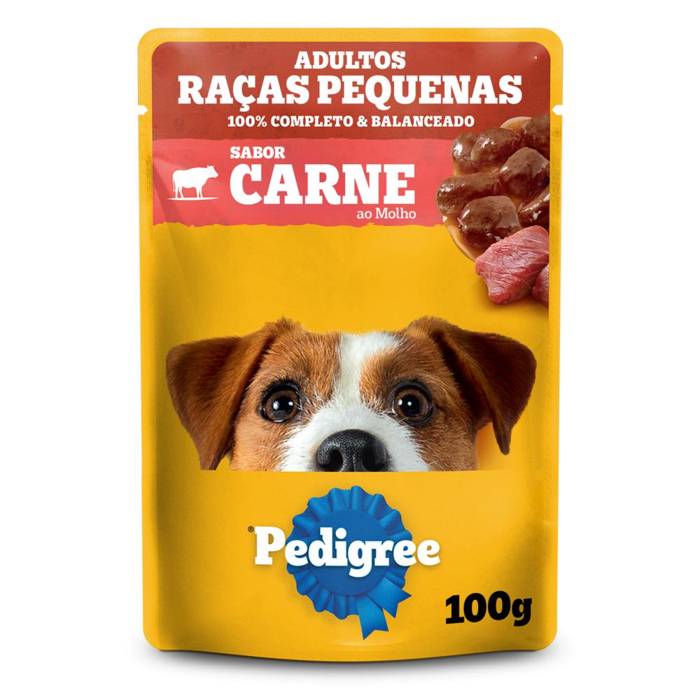 Ração Úmida Pedigree Sachê Carne ao Molho para Cães Adultos de Raças Pequenas 100 g