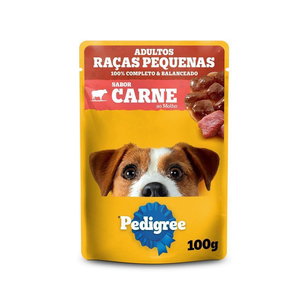 Ração Úmida Pedigree Sachê Carne ao Molho para Cães Adultos de Raças Pequenas 100 g