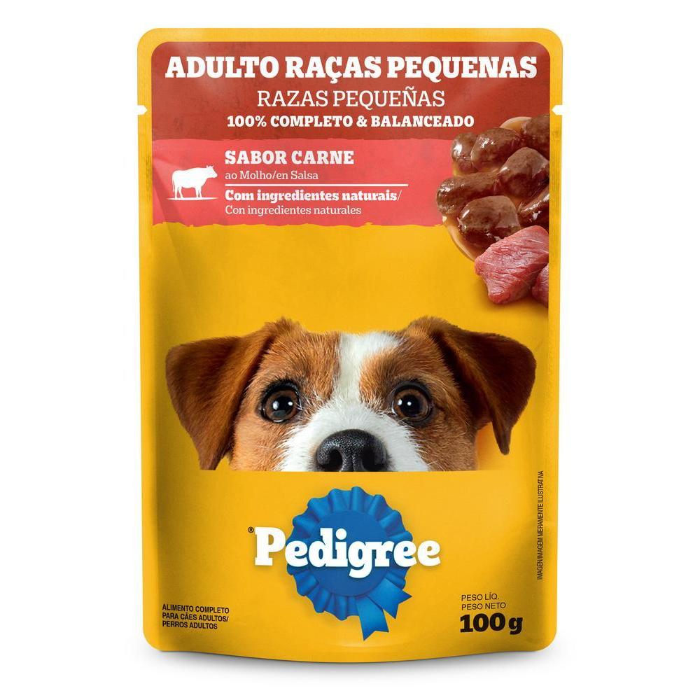 Ração Úmida Pedigree Sachê Carne ao Molho para Cães Adultos de Raças Pequenas 100 g