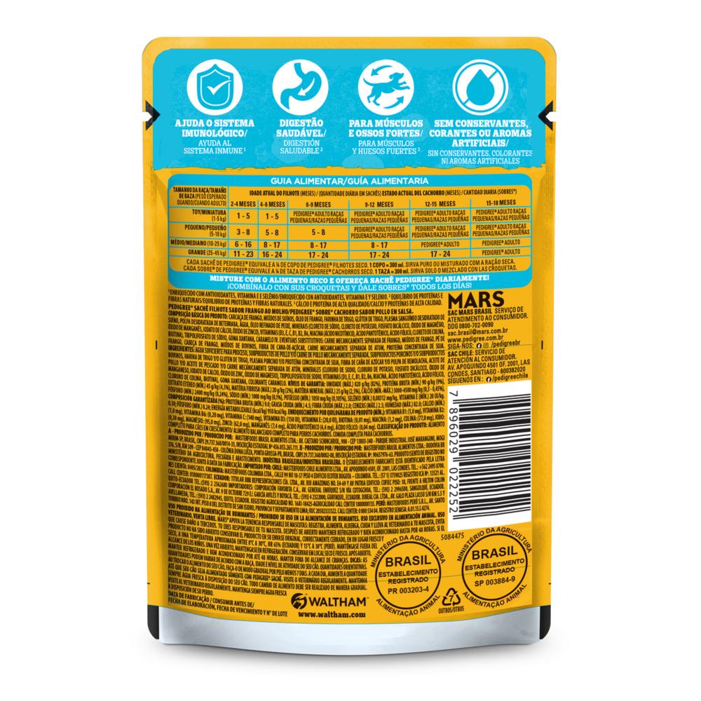 Ração Úmida Pedigree Sachê Frango ao Molho para Cães Filhotes 100 g