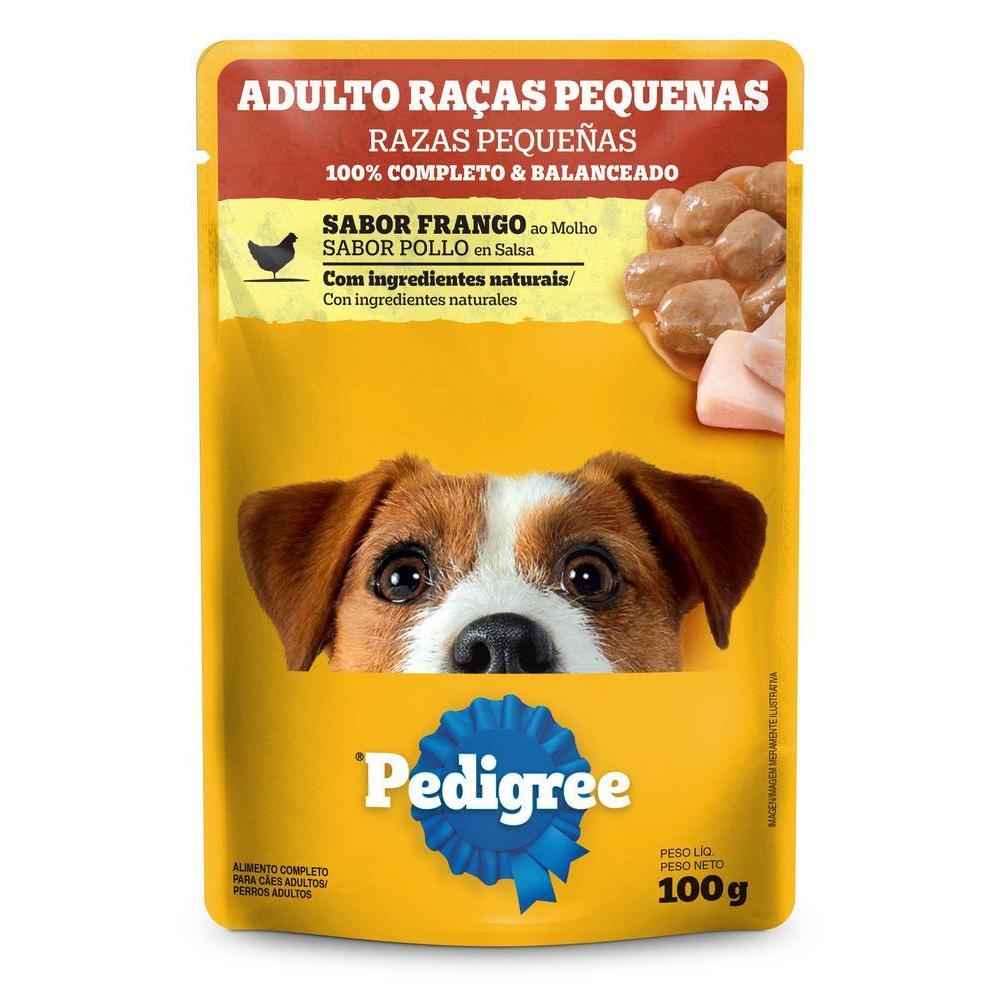 Ração Úmida Pedigree Sachê Frango ao Molho para Cães Adultos de Raças Pequenas 100 g