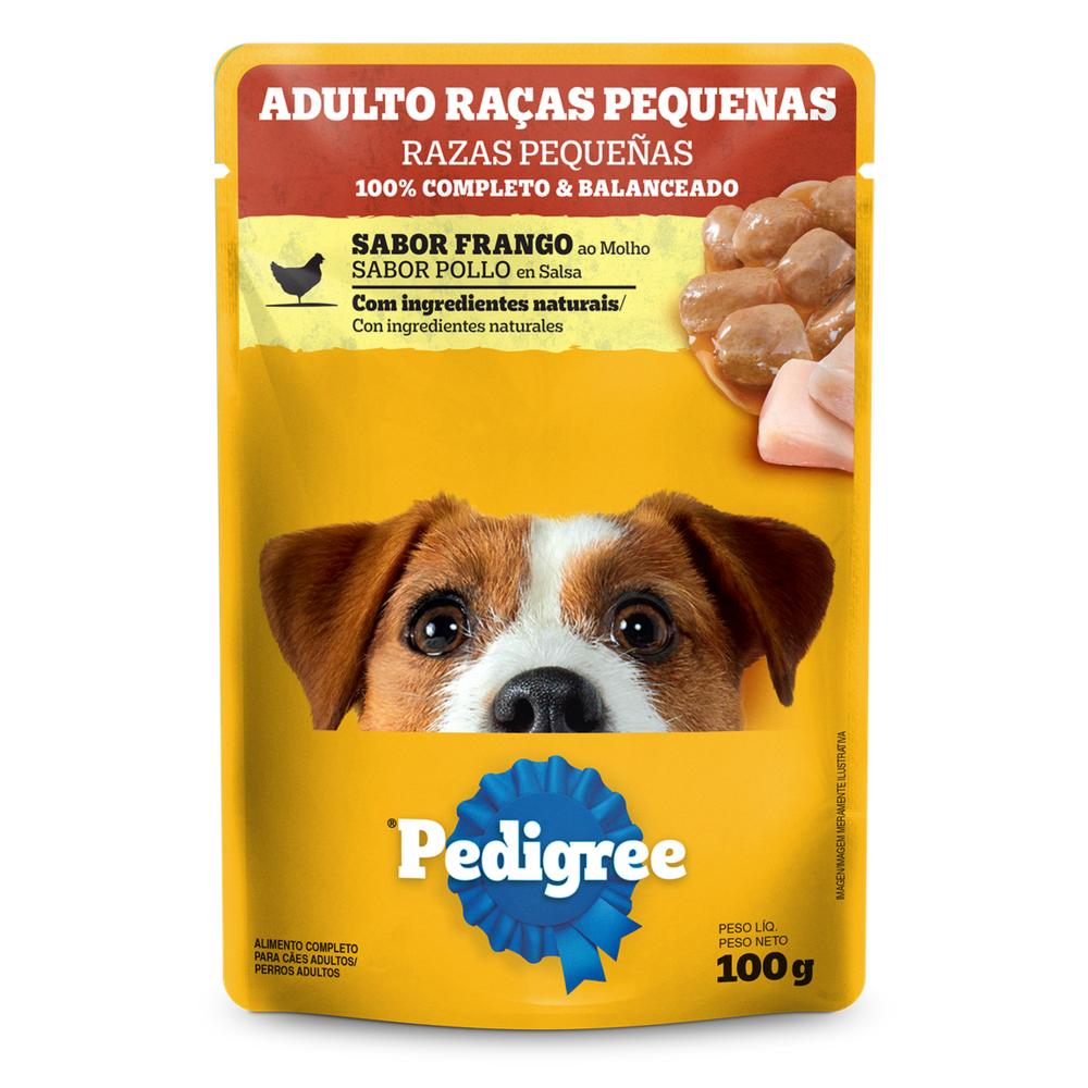 Ração Úmida Pedigree Sachê Frango ao Molho para Cães Adultos de Raças Pequenas 100 g