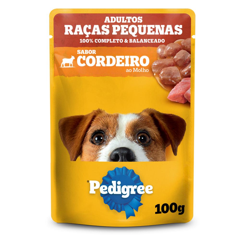 Ração Úmida Pedigree Sachê Cordeiro ao Molho para Cães Adultos de Raças Pequenas 100 g
