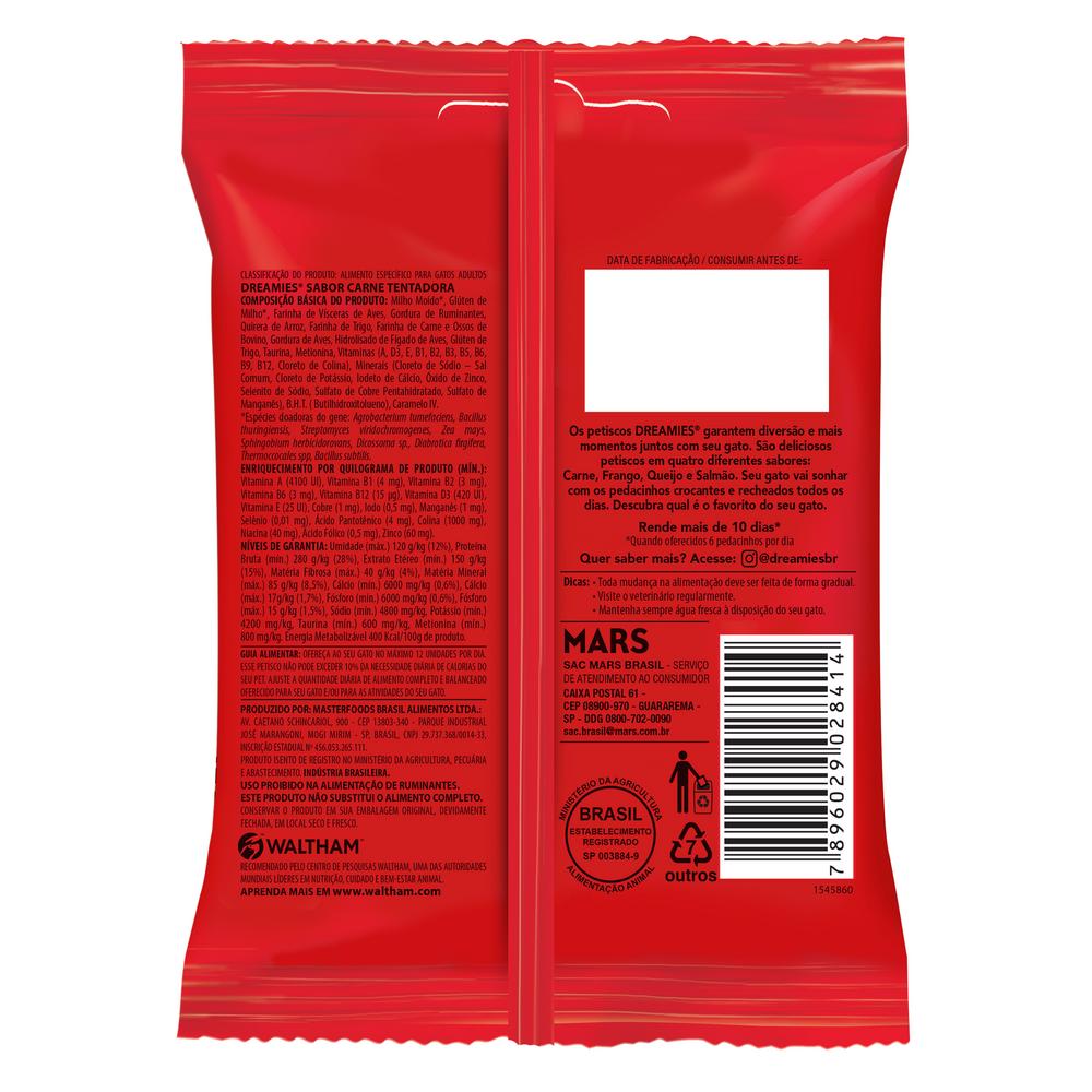 Petisco Dreamies Carne Tentadora Gatos Adultos 40g
