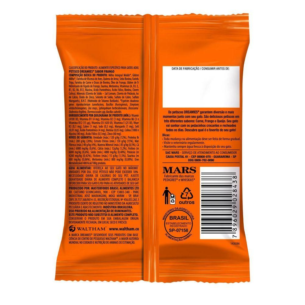 Petisco Dreamies Frango Saboroso Gatos Adultos 40g