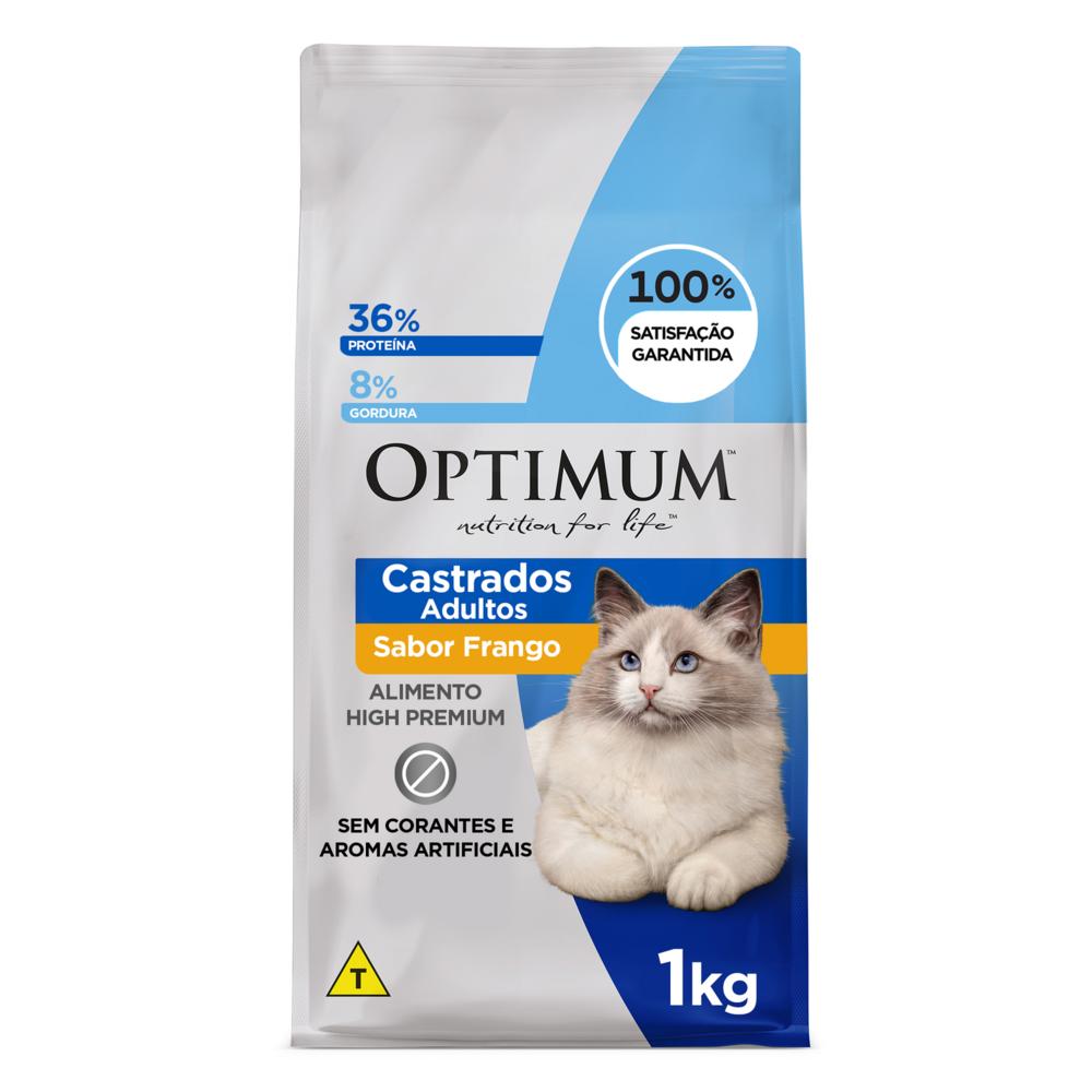Ração Optimum para Gatos Adultos Castrados Sabor Frango 1kg