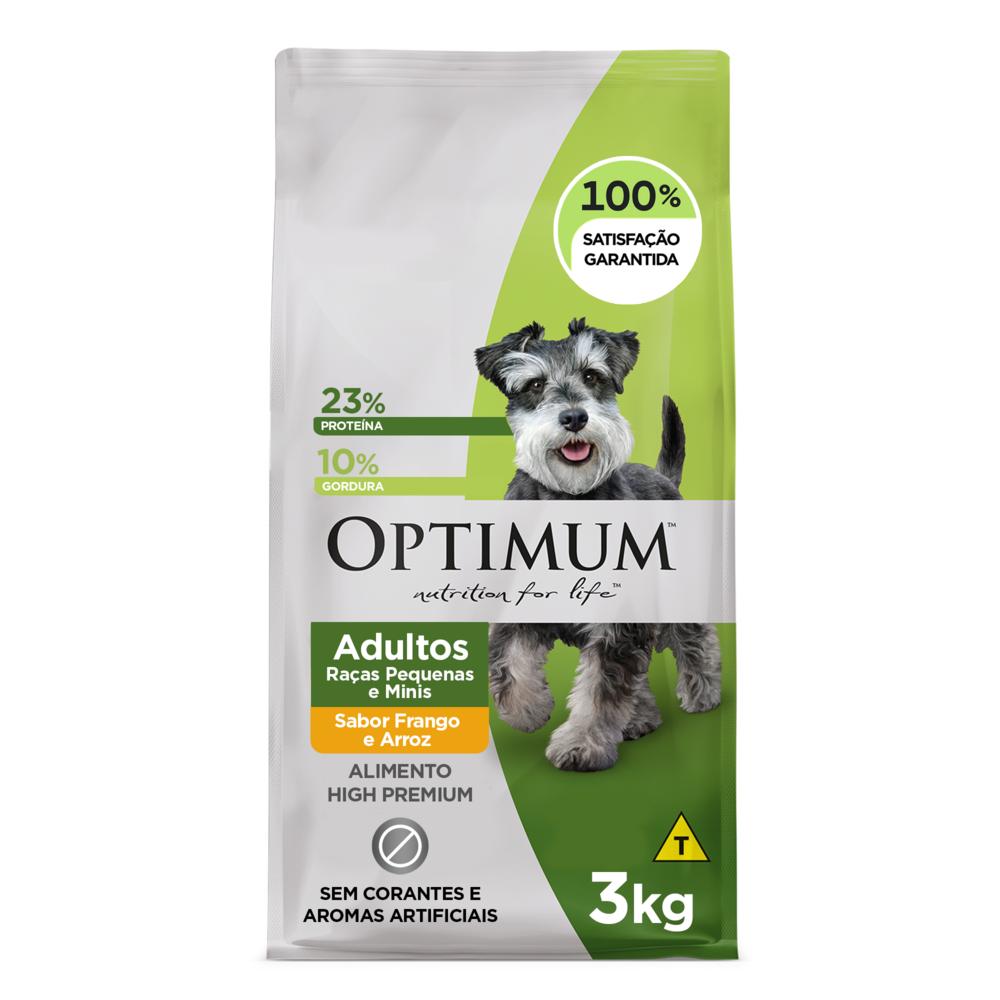 Ração Optimum para Cães Adultos Raças Pequenas e Minis Sabor Frango e Arroz 3kg