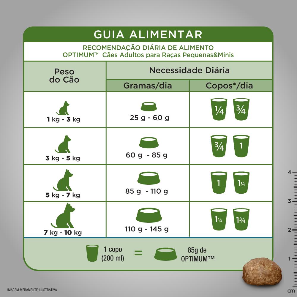 Ração Optimum para Cães Adultos Raças Pequenas e Minis Sabor Frango e Arroz 3kg