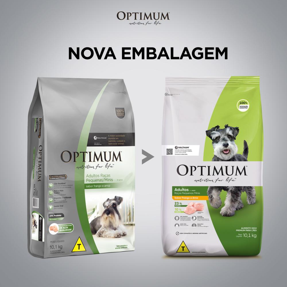 Ração Optimum para Cães Adultos Raças Pequenas e Minis Sabor Frango e Arroz 3kg