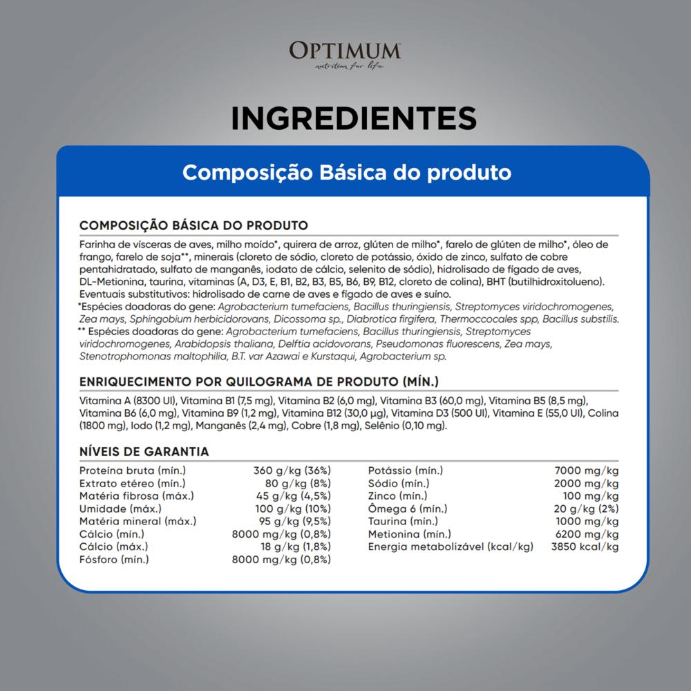 Ração Optimum para Gatos Adultos Castrados Sabor Frango 10,1kg