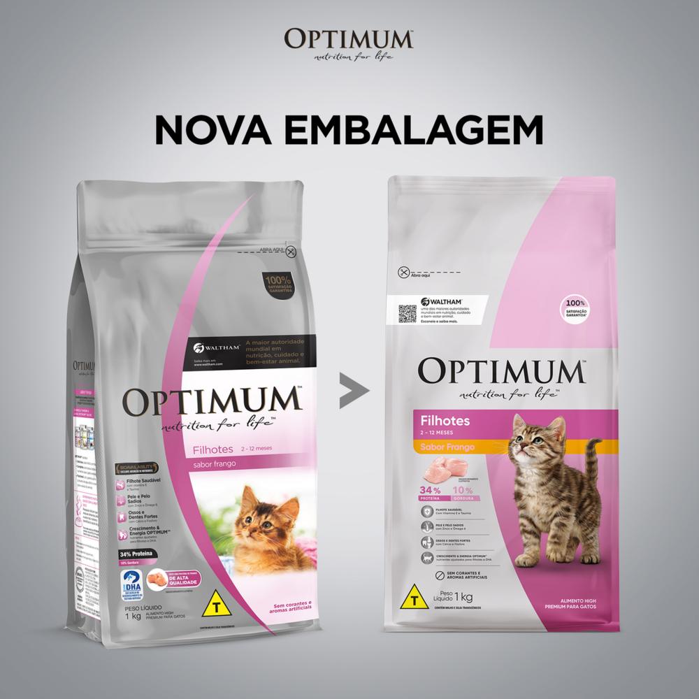 Ração Optimum para Gatos Filhotes Sabor Frango 1kg