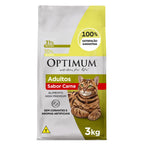 Ração Optimum para Gatos Adultos Sabor Carne 3kg