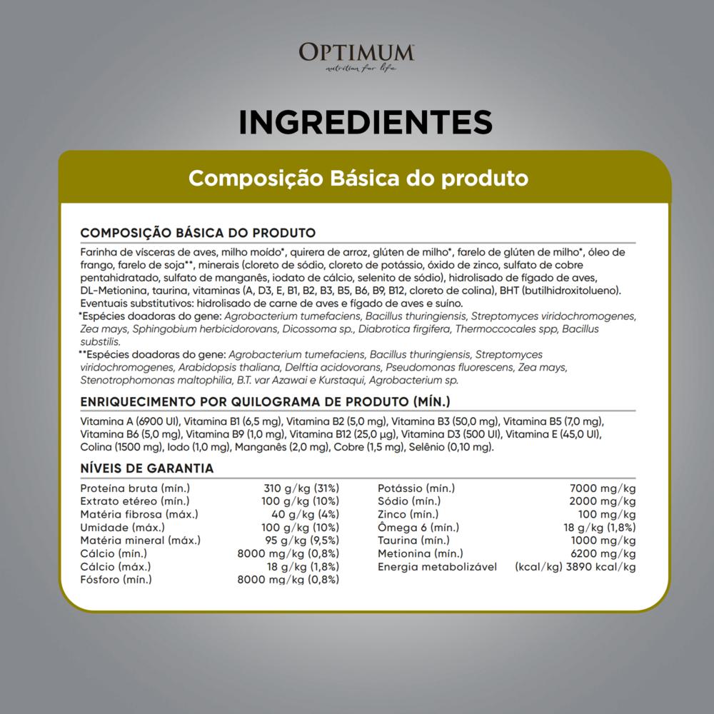 Ração Optimum para Gatos Adultos Sabor Frango 10,1kg