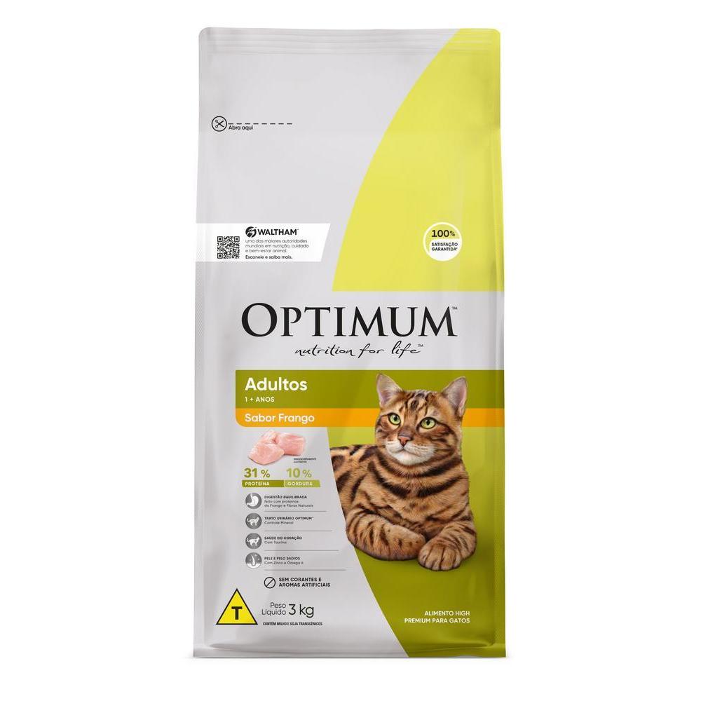 Ração Optimum para Gatos Adultos Sabor Frango 3kg
