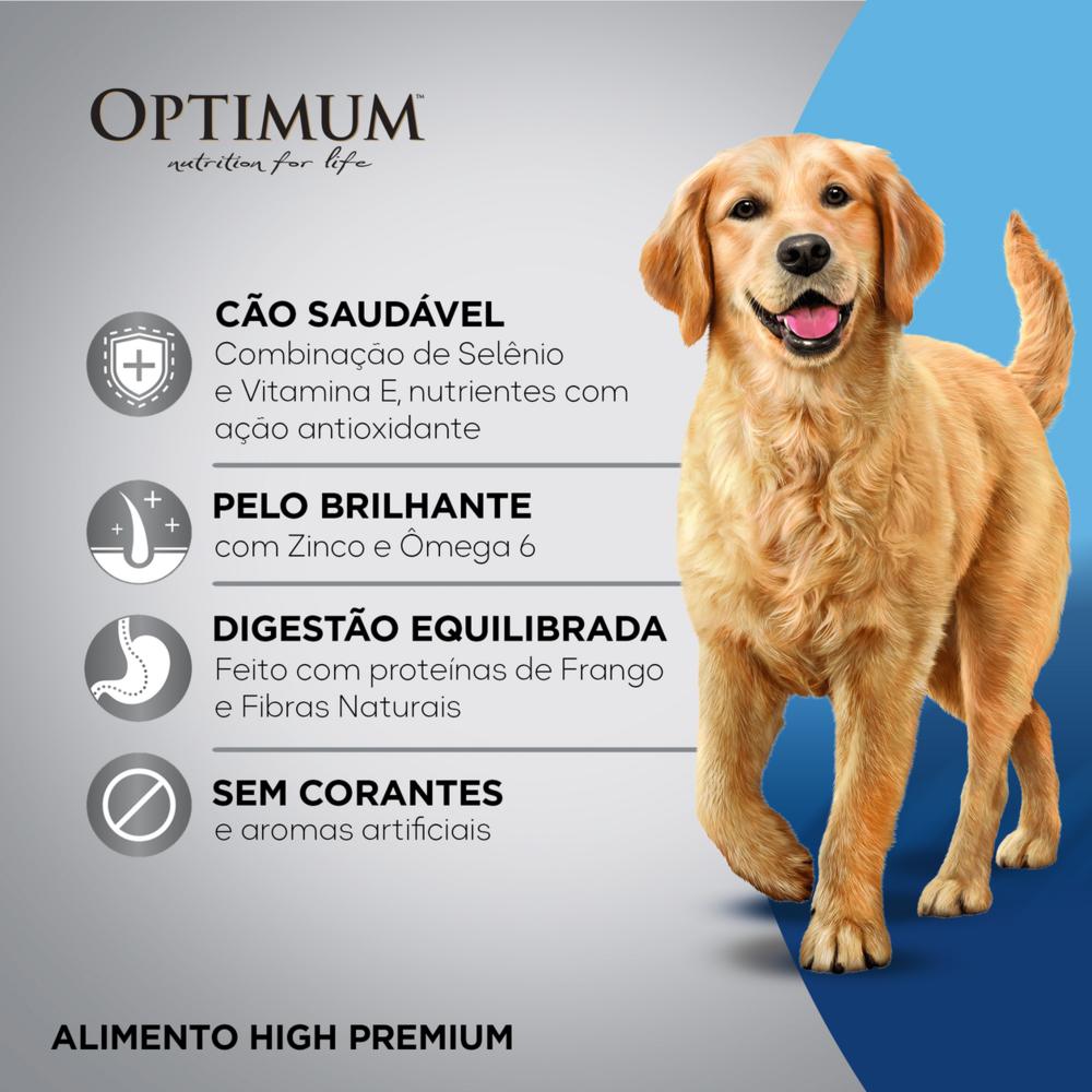 Ração Optimum para Cães Adultos Raças Médias e Grandes Sabor Frango e Arroz 15kg