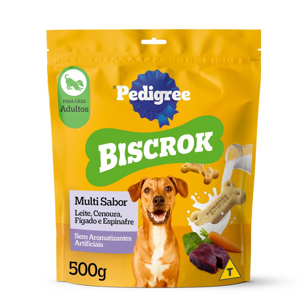 Biscoito Pedigree Biscrok Para Cães Adultos Multi 500 g