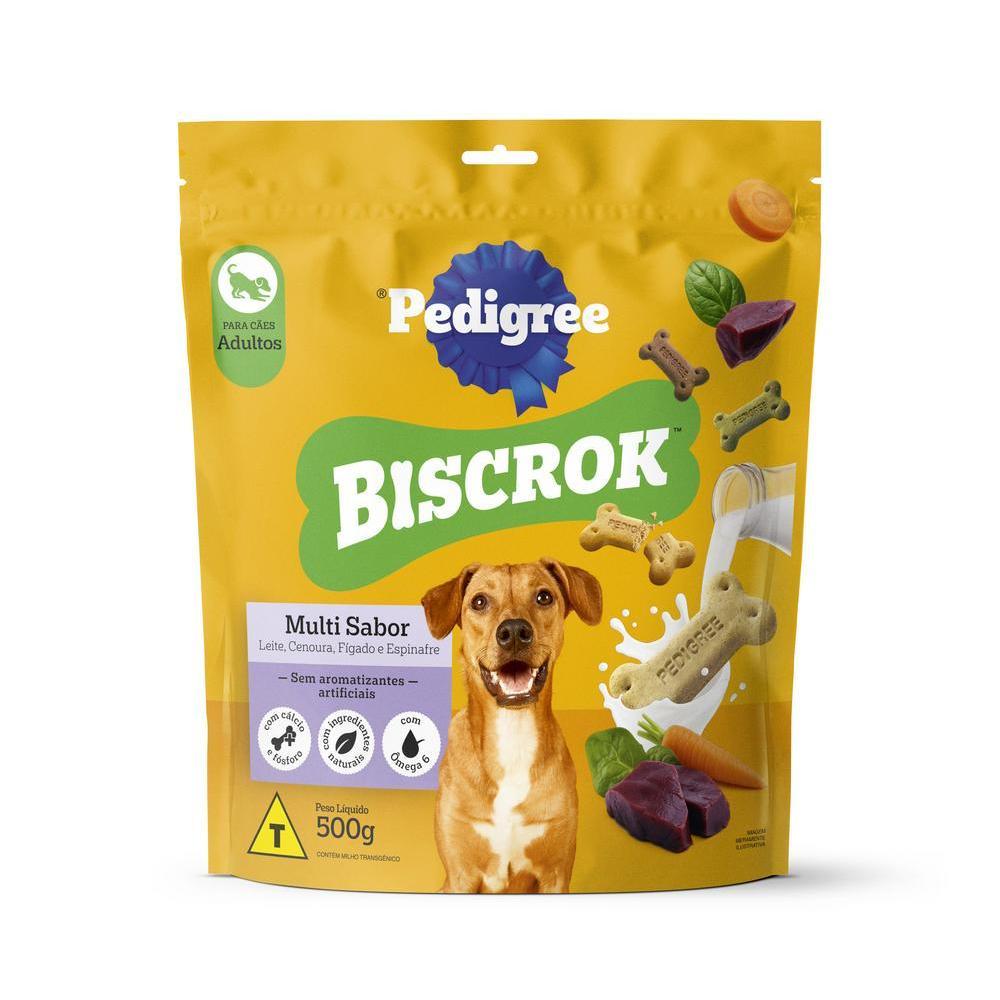 Biscoito Pedigree Biscrok Para Cães Adultos Multi 500 g