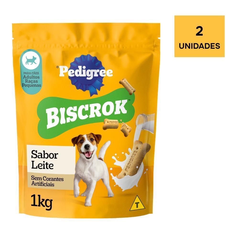 Biscoito Pedigree Biscrok Para Cães Adultos Raças Pequenas 1kg 2un