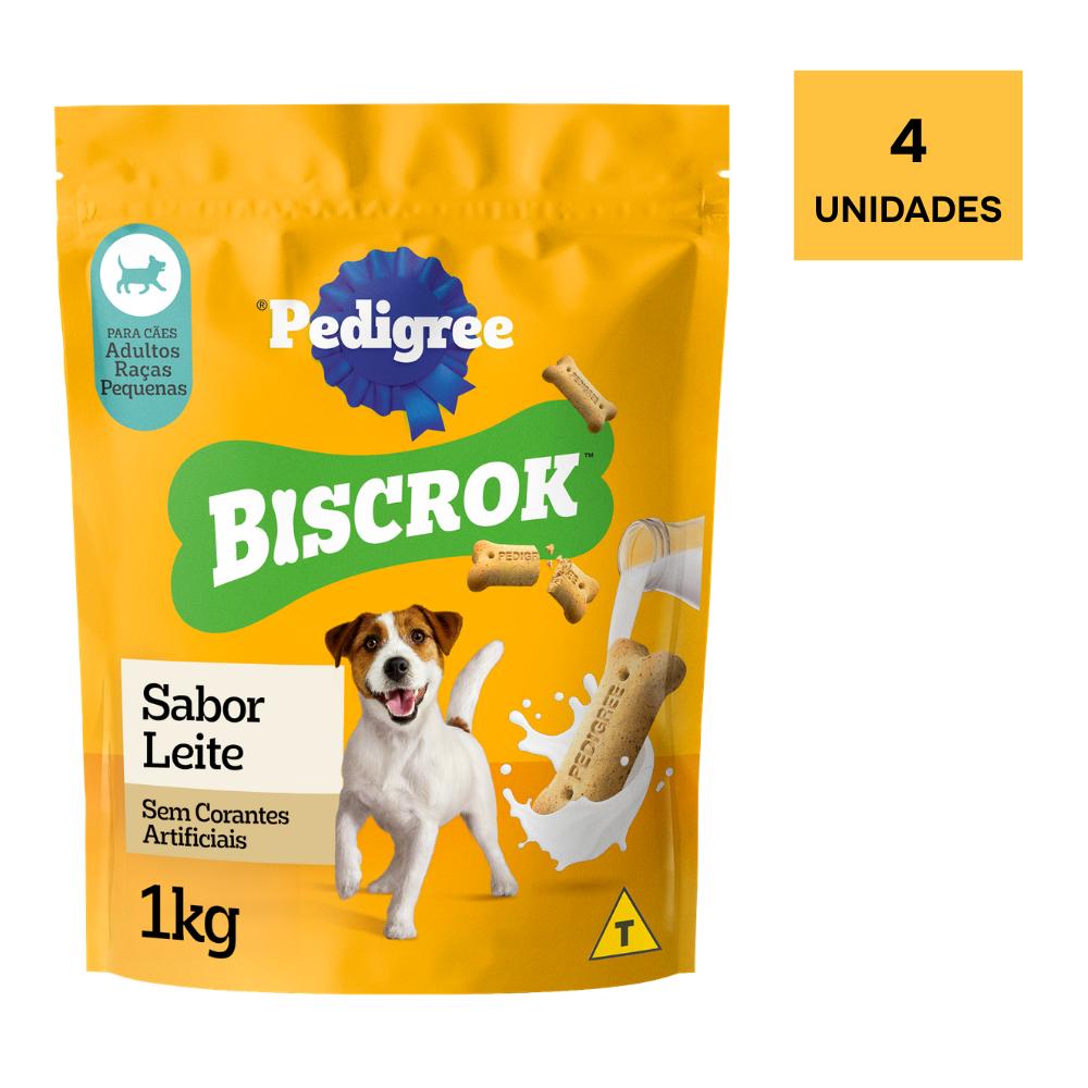 Biscoito Pedigree Biscrok Para Cães Adultos Raças Pequenas 1kg 4un