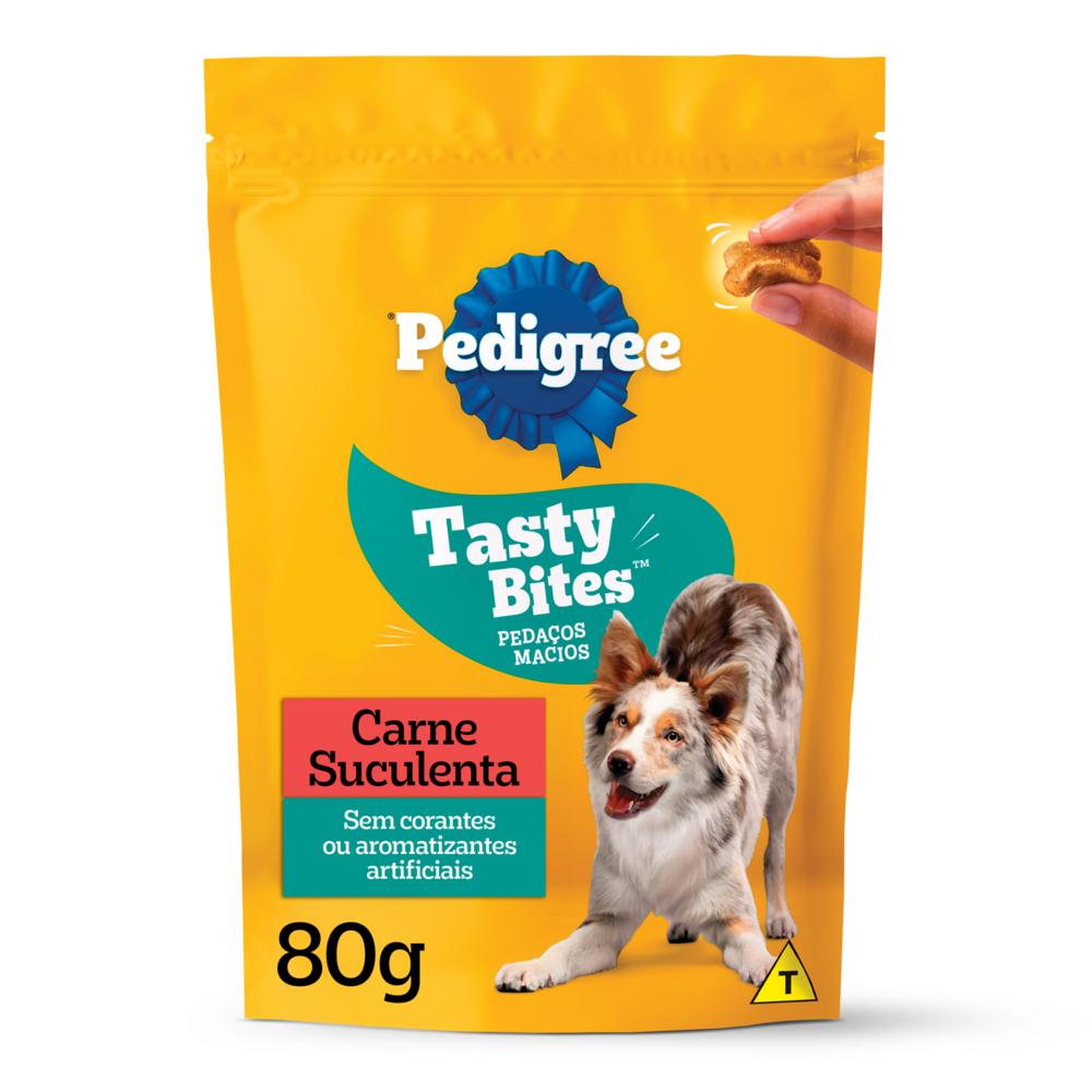 Petisco Pedigree Tasty Bites para Cães Adultos Sabor Carne Suculenta 80g