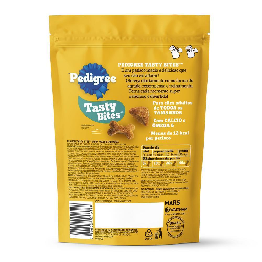 Petisco Pedigree Tasty Bites para Cães Adultos Sabor Frango Saboroso 80g
