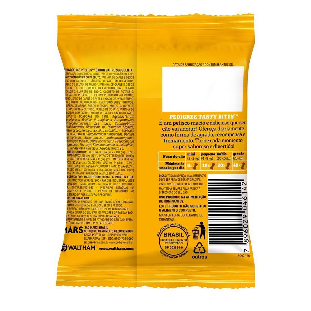 Petisco Pedigree Tasty Bites para Cães Adultos Sabor Carne Suculenta 40g