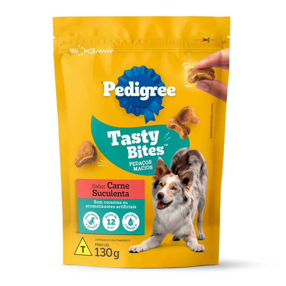 Petisco Pedigree Tasty Bites para Cães Adultos Sabor Carne Suculenta 130g