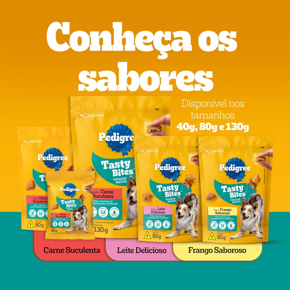 Petisco Pedigree Tasty Bites para Cães Adultos Sabor Carne Suculenta 130g